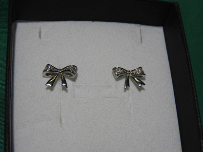 Cercei Argint 925 Bow Sparkle | BRILLORYA |