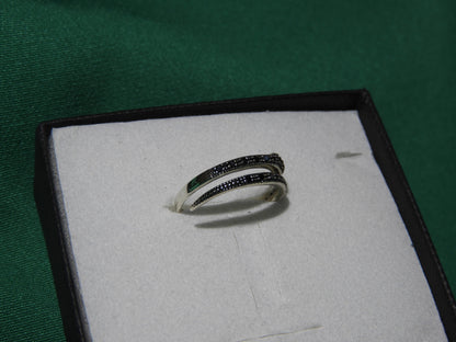 Inel Argint 925 Serpent Noir | BRILLORYA |