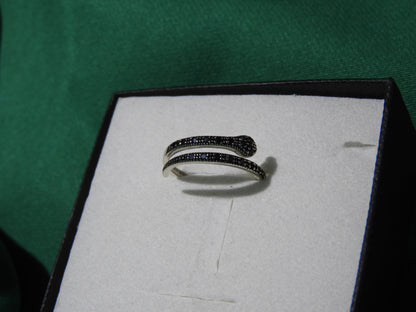 Inel Argint 925 Serpent Noir | BRILLORYA |