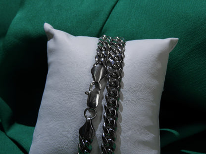Colier Cuban Link Argintiu | L:51 cm | G:8 mm | Otel Inoxidabil