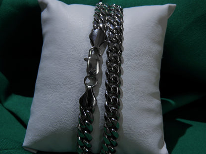 Colier Cuban Link Argintiu | L:51 cm | G:8 mm | Otel Inoxidabil