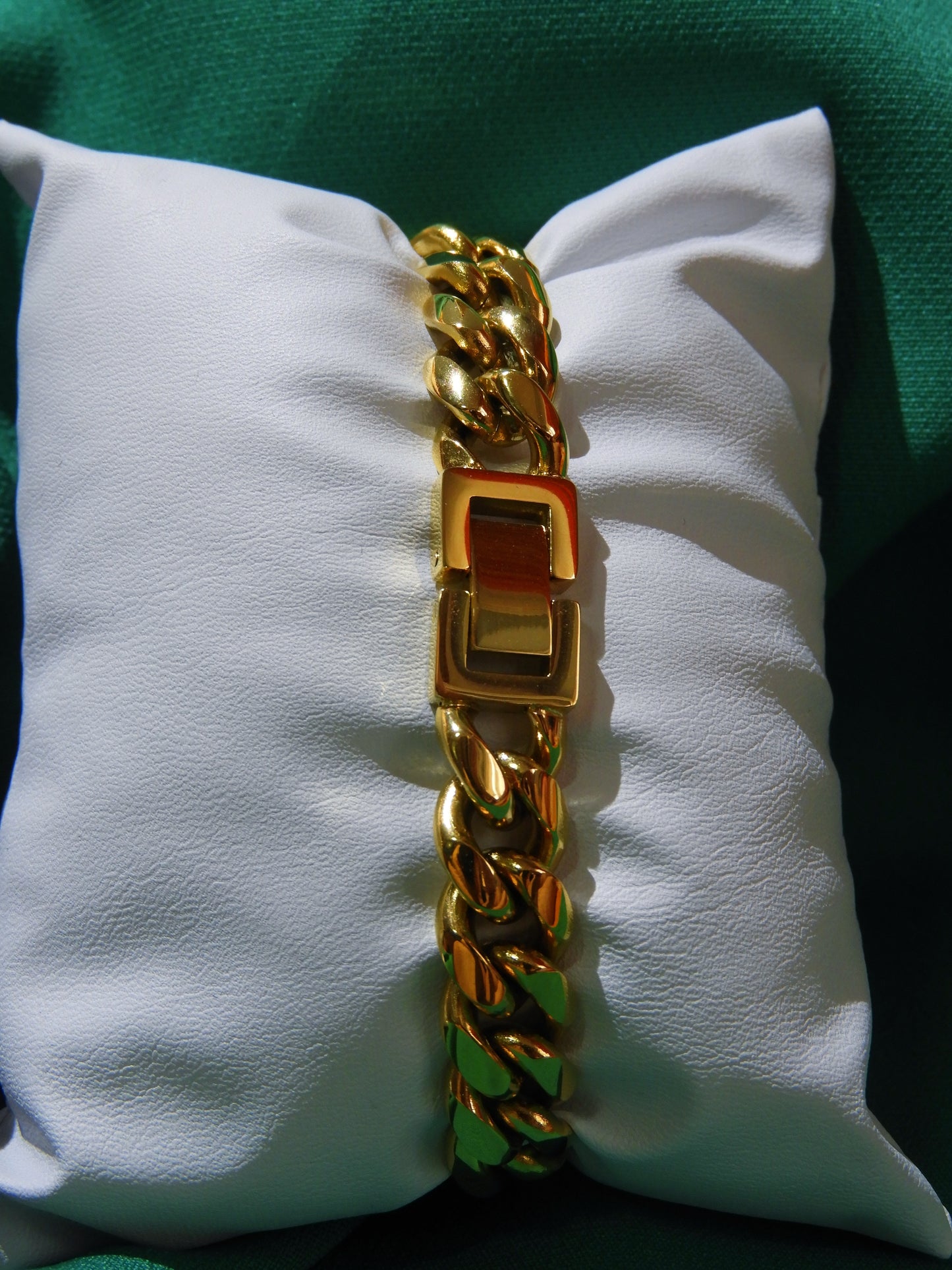Set Colier & Brățară Cuban Link | L:51 cm & 20cm | G:10mm | Oțel Inoxidabil Auriu