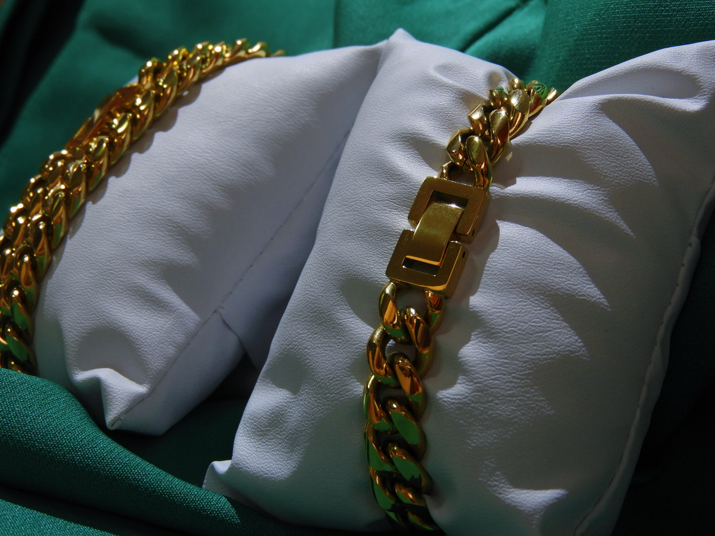 Set Colier & Brățară Cuban Link | L:51 cm & 20cm | G:10mm | Oțel Inoxidabil Auriu