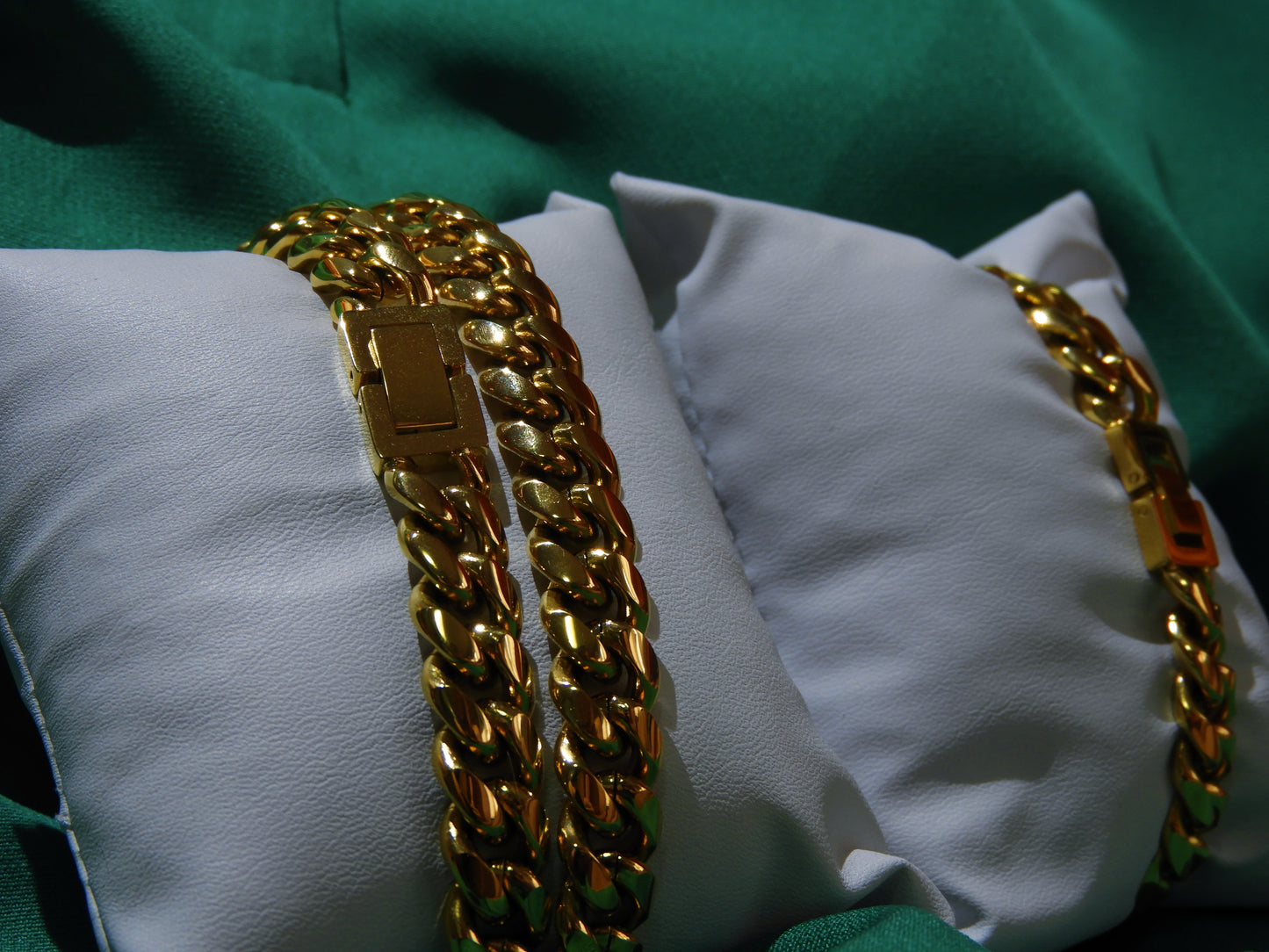Set Colier & Brățară Cuban Link | L:51 cm & 20cm | G:10mm | Oțel Inoxidabil Auriu
