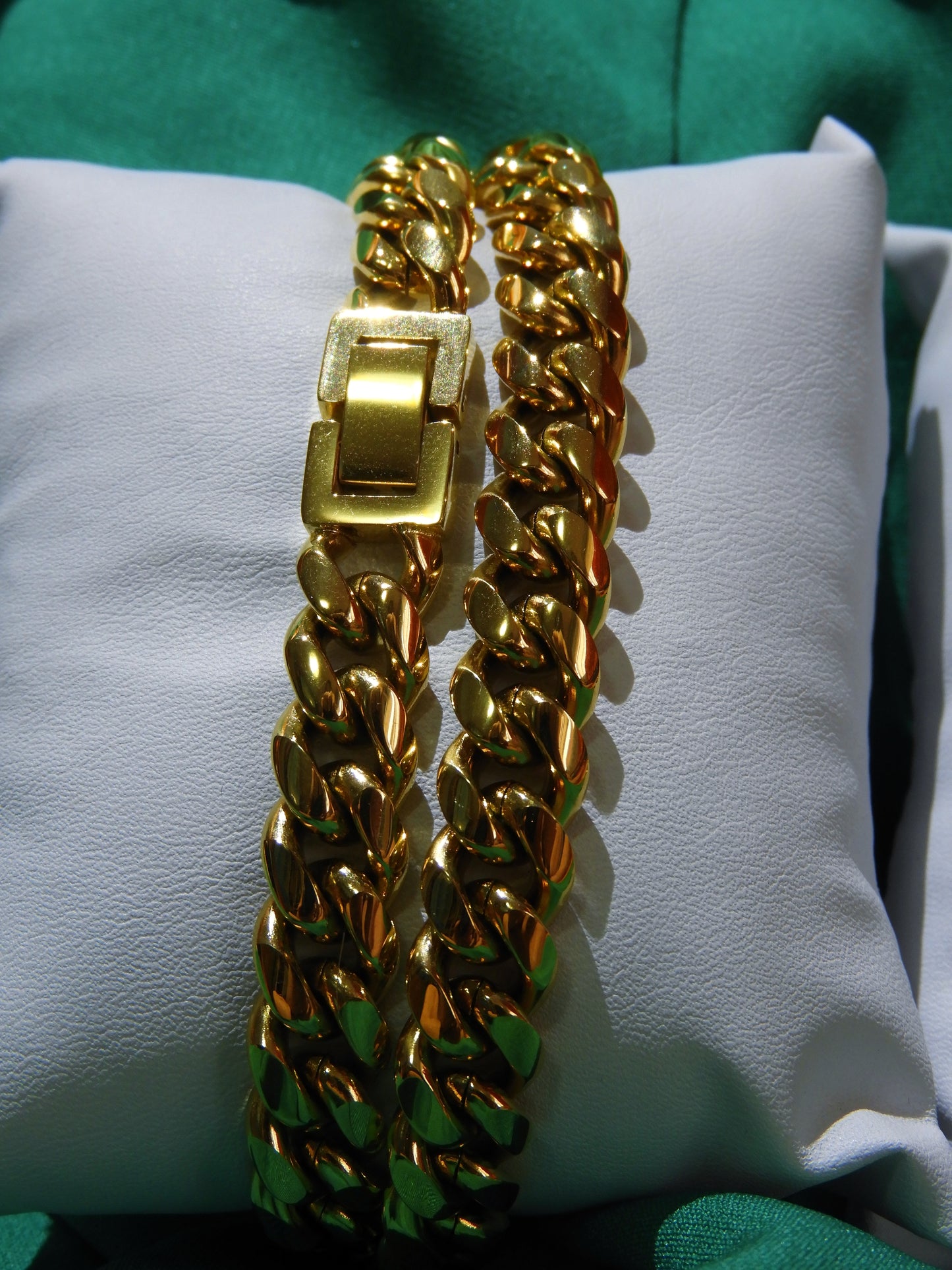 Set Colier & Brățară Cuban Link | L:51 cm & 20cm | G:10mm | Oțel Inoxidabil Auriu