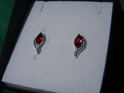 Cercei Argint 925 Ruby Tears | BRILLORYA |