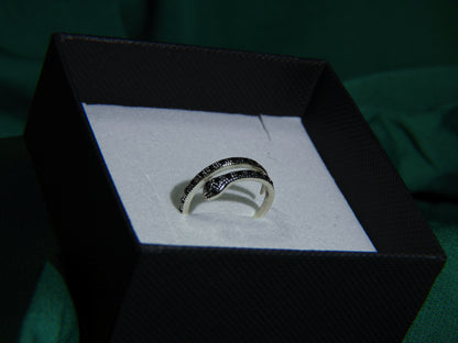 Inel Argint 925 Serpent Noir | BRILLORYA |