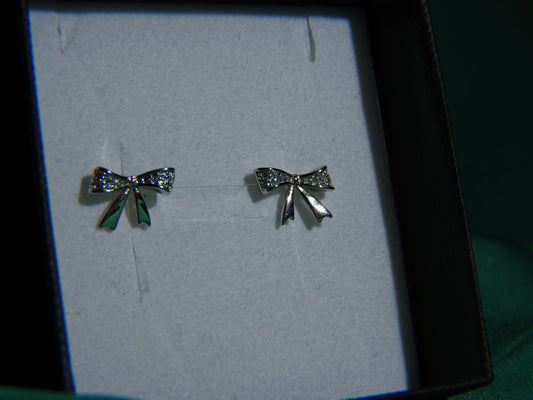 Cercei Argint 925 Bow Sparkle | BRILLORYA |