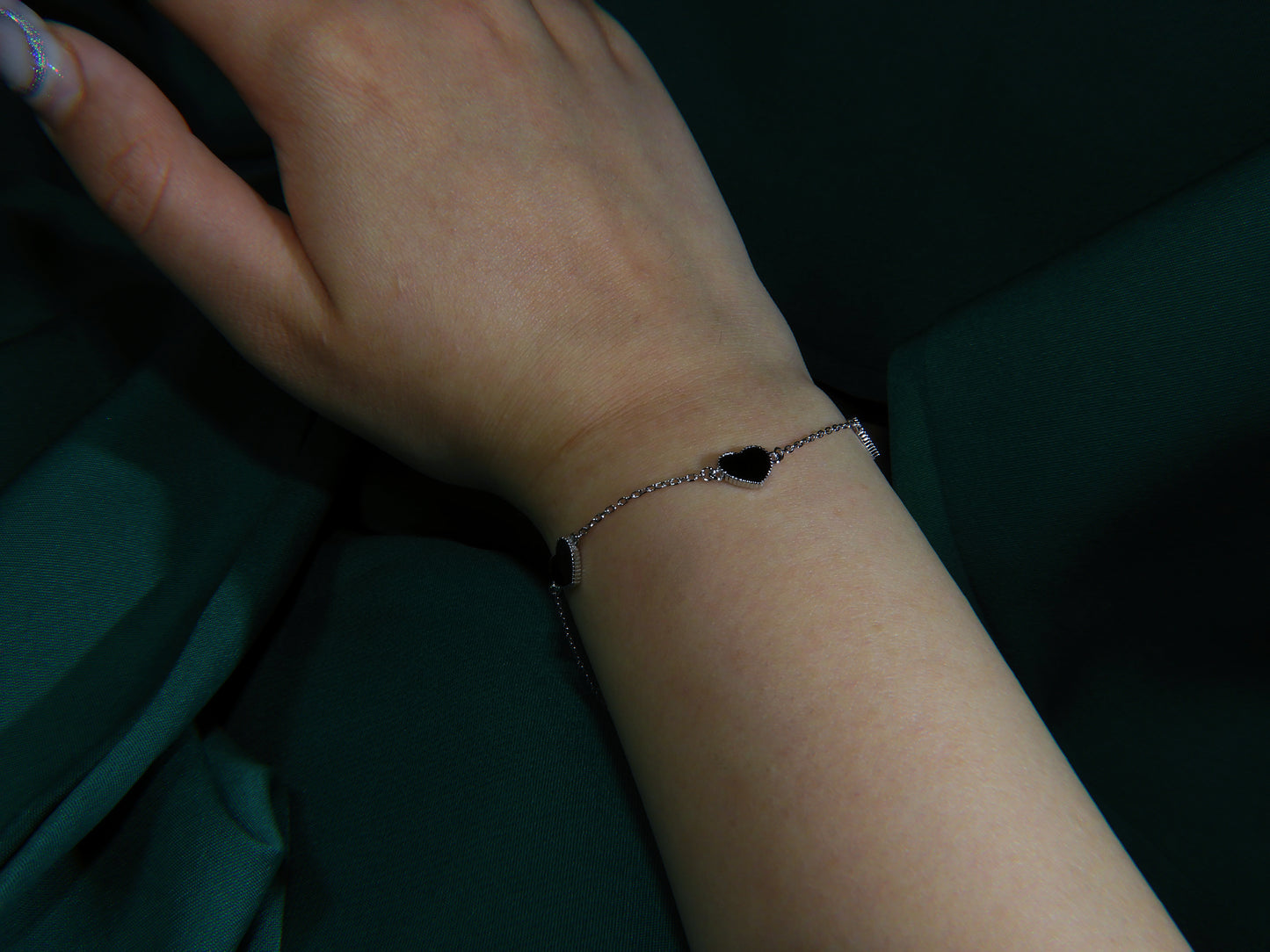 Bratara din Argint 925 Black Hearts | BRILLORYA |