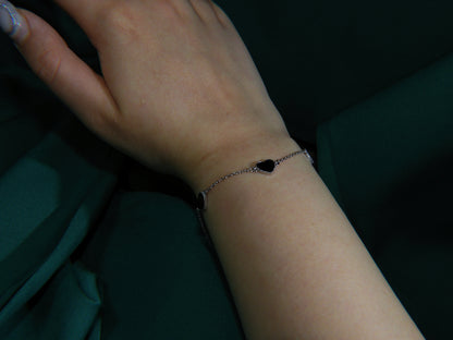 Bratara din Argint 925 Black Hearts | BRILLORYA |