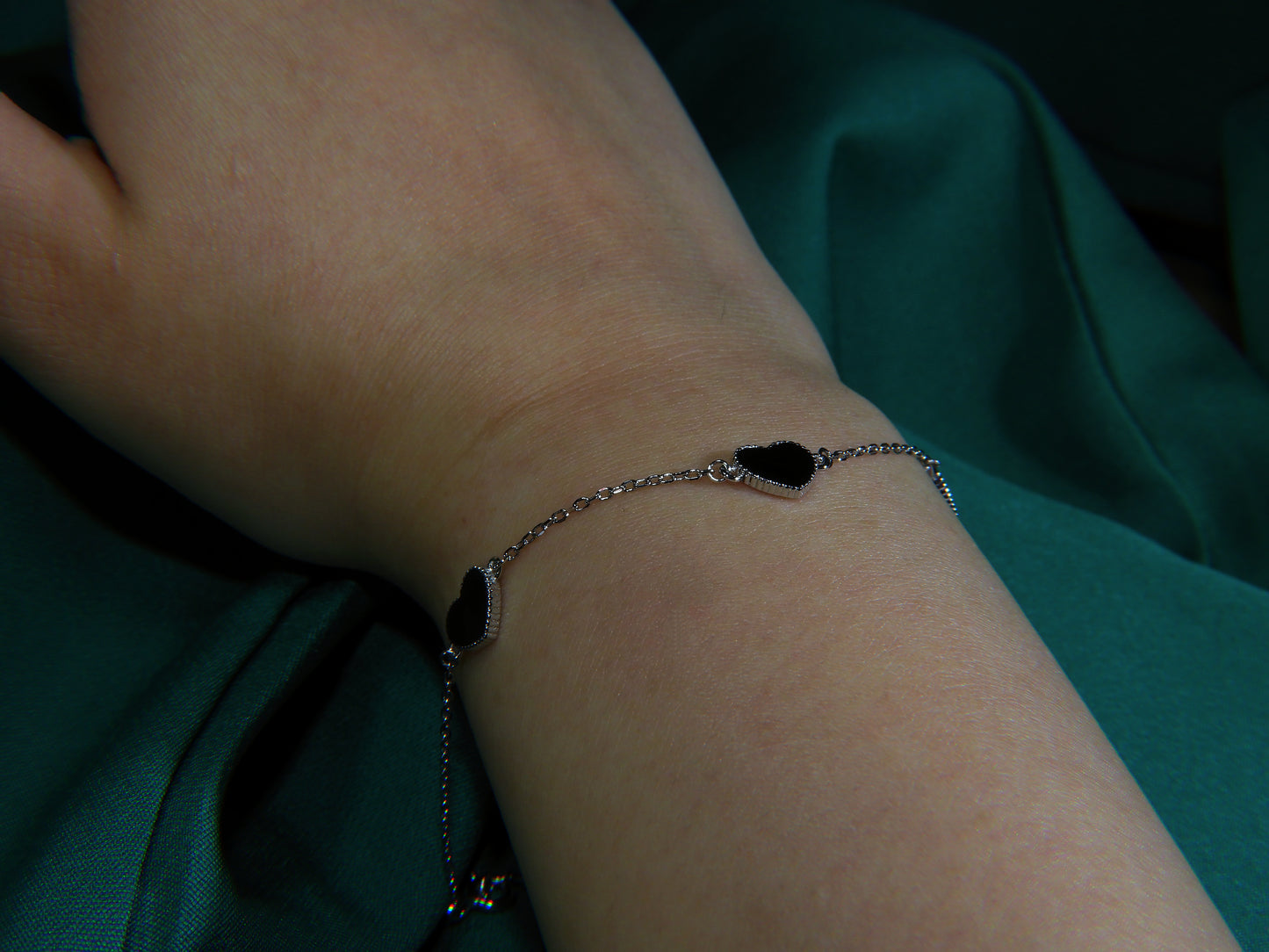 Bratara din Argint 925 Black Hearts | BRILLORYA |