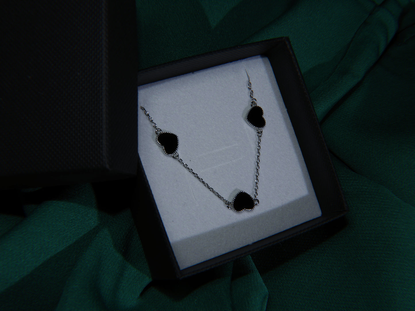 Bratara din Argint 925 Black Hearts | BRILLORYA |