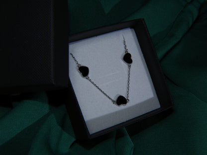 Bratara din Argint 925 Black Hearts | BRILLORYA |