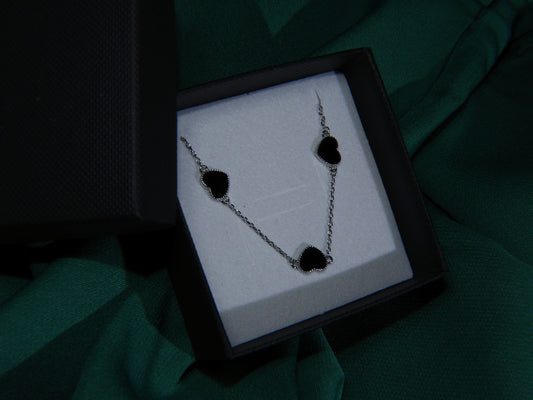 Bratara din Argint 925 Black Hearts | BRILLORYA |