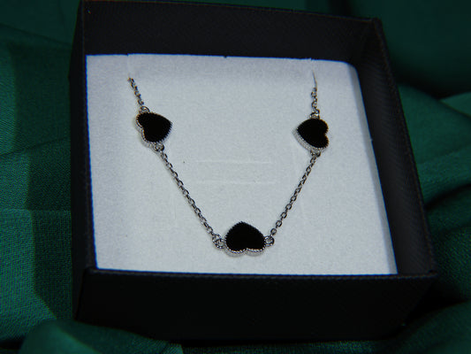 Bratara din Argint 925 Black Hearts | BRILLORYA |