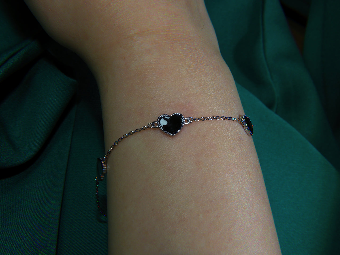 Bratara din Argint 925 Black Hearts | BRILLORYA |